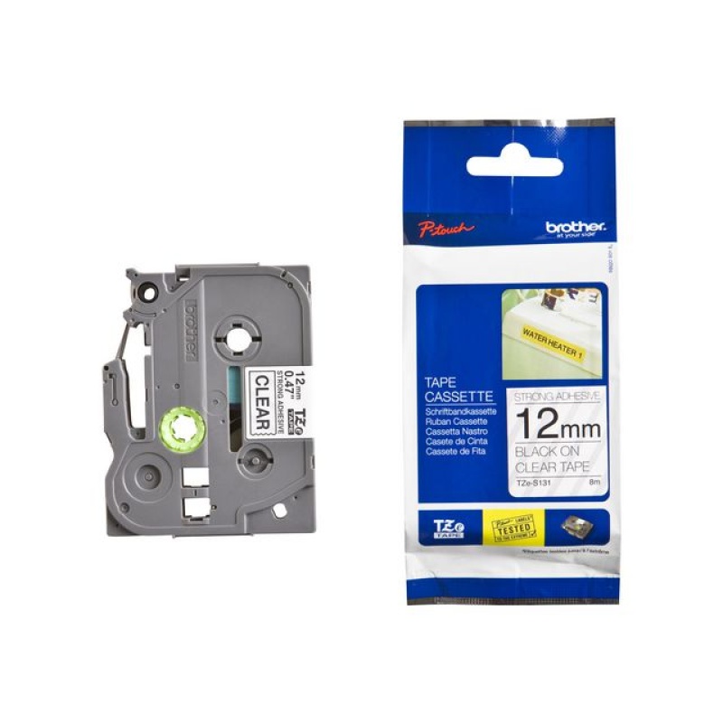Tape P-Touch TZ-S131 12mm zwart op trans