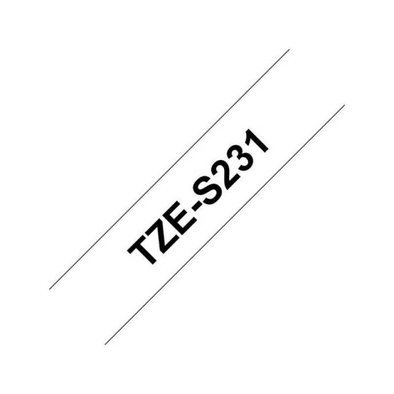 Tape P-Touch TZeS231 12mm zwart op wit