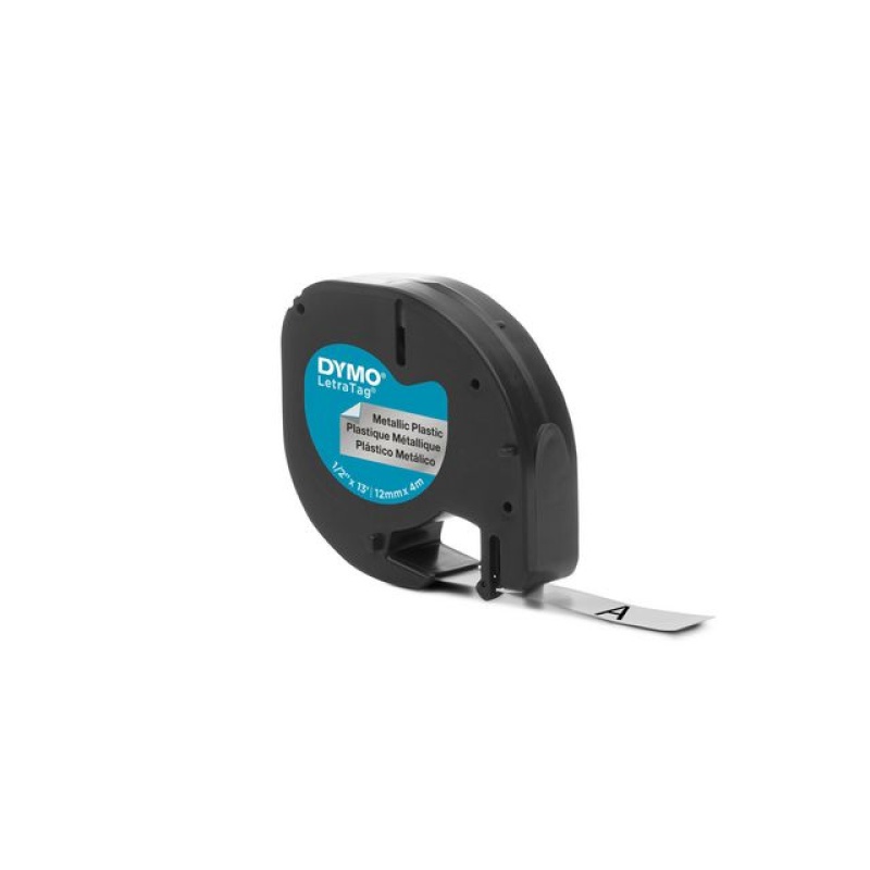 Tape Dymo LetraTeg metaal 12mmx4m zilver