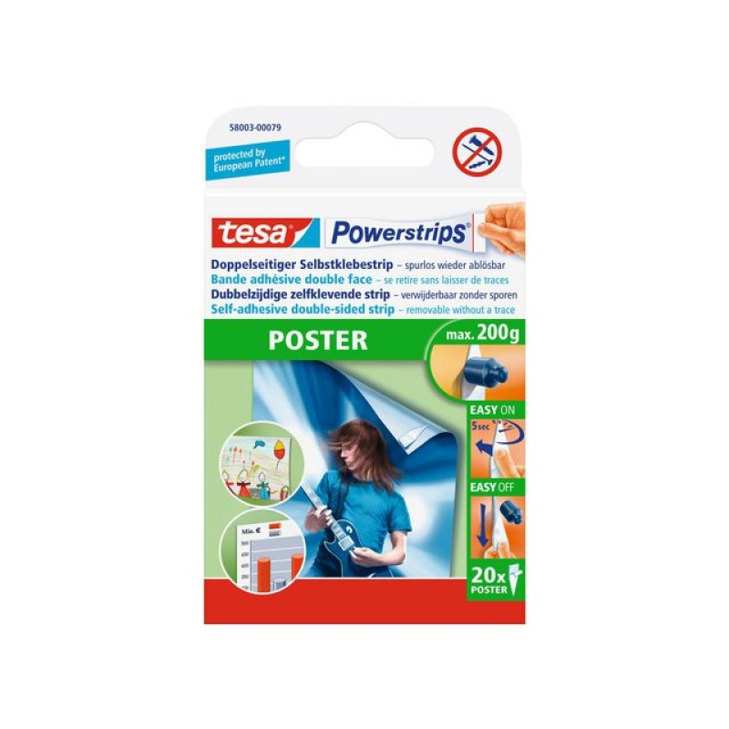 Powerstrip Tesa Poster zelfklevend/ds 20