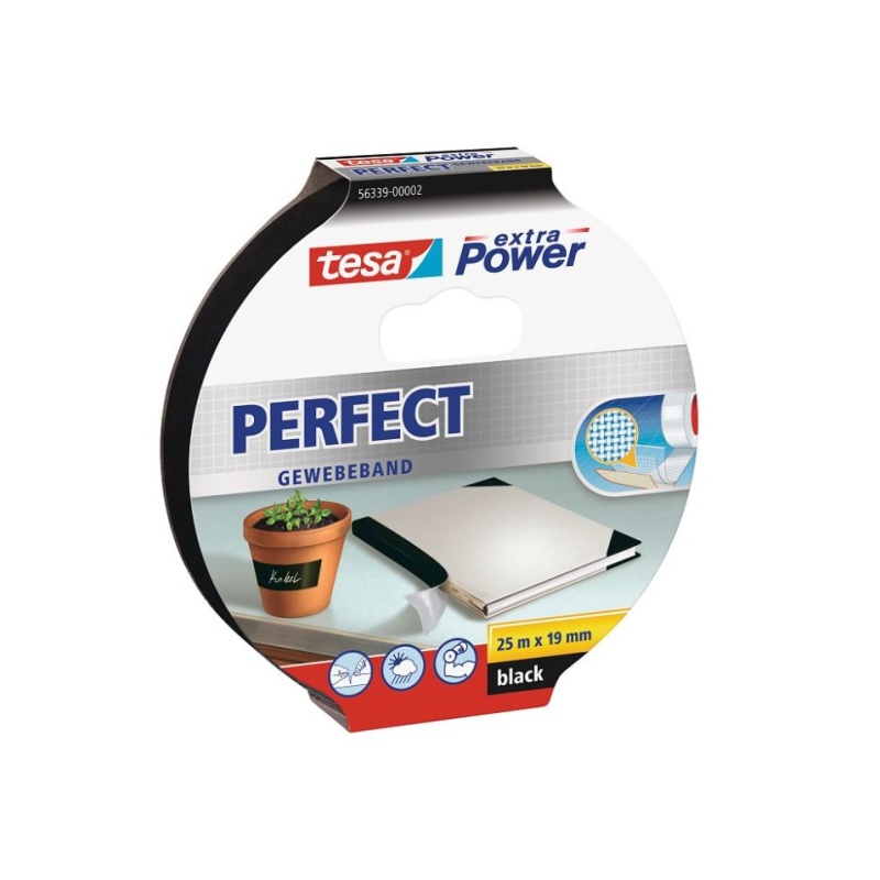 Klussentape Extra Power 19mmx2,75m zwart