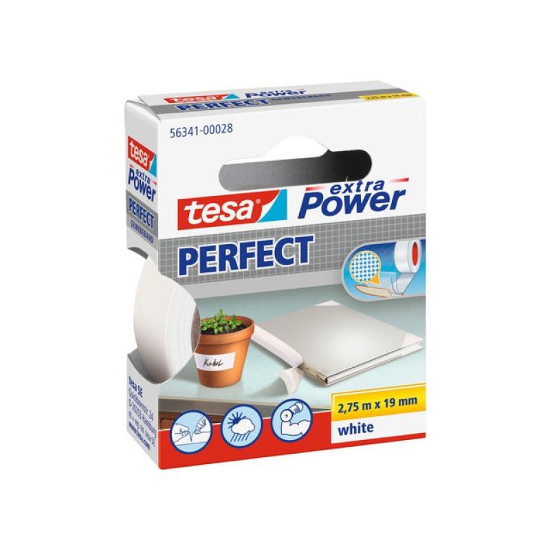 Klussentape Extra Power 19mmx2,75m wit