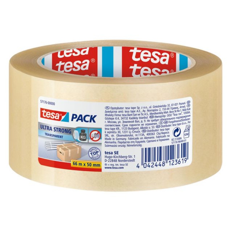 Verpakkingstape Tesa PVC 50mmx66m tr/pk6