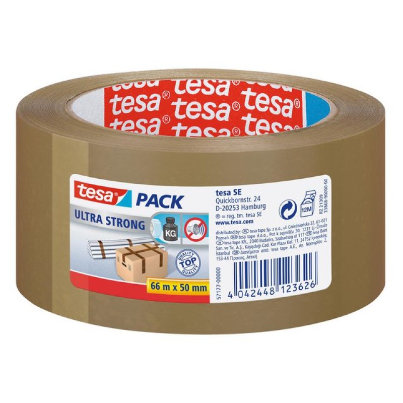 Verpakkingstape Tesa PVC 50mmx66m br/pk6
