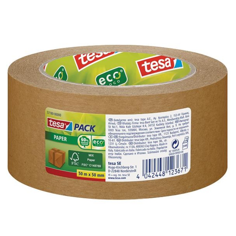 Verpakkingstape papier ECO 50mmx50m br