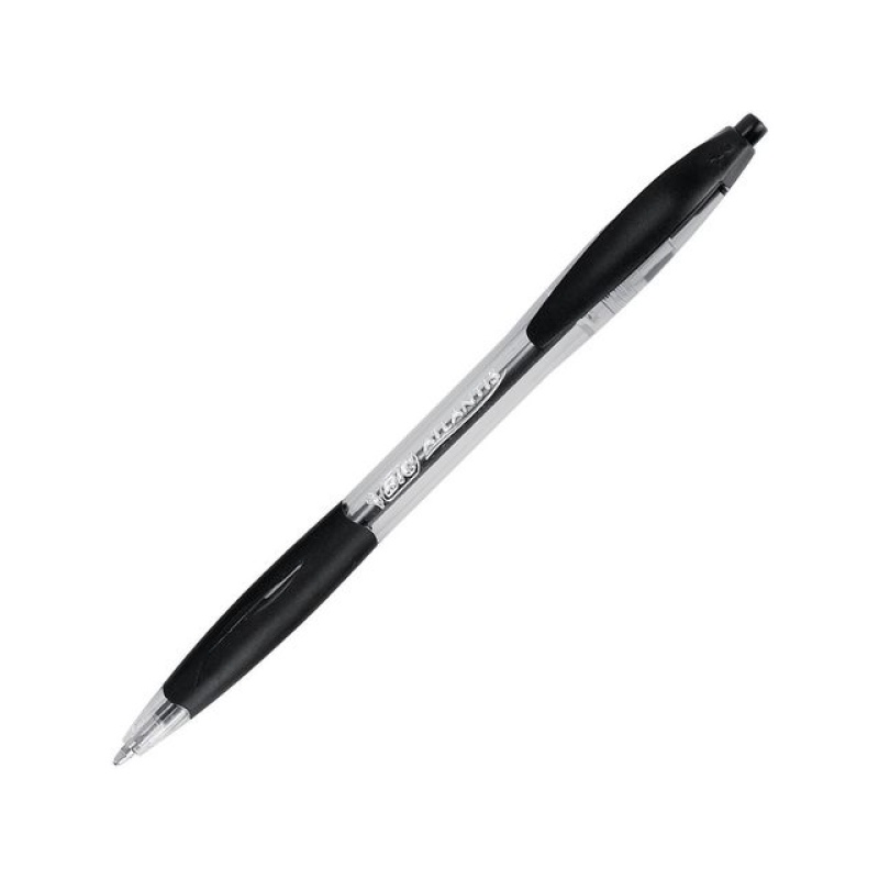 Balpen Atlantis Classic M zwart/doos 12
