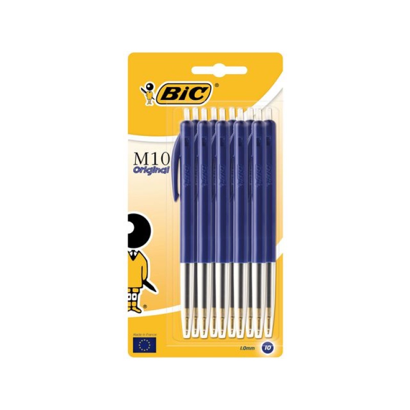 Balpen BIC M10 M blauw/blister 10