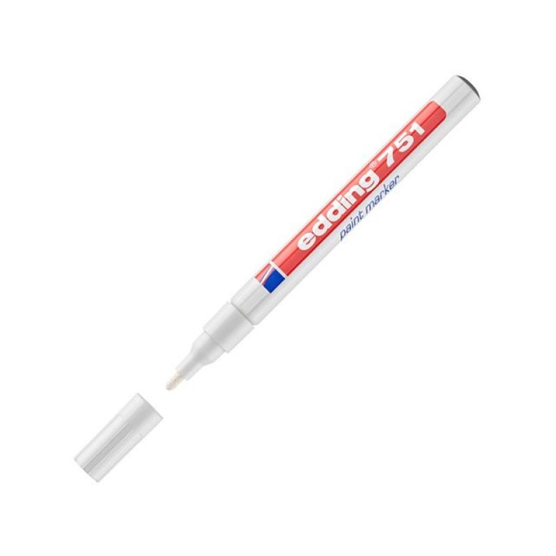 Lakmarker edding 751 1-2 mm wit/doos 10