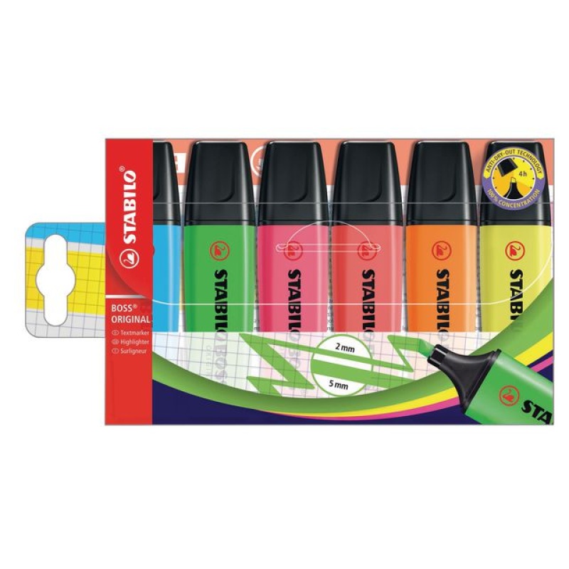 Tekstmarker BOSS original assorti/etui 6