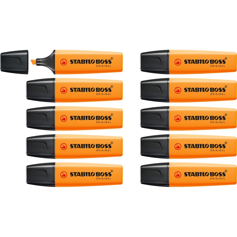 Tekstmarker BOSS original oranje/doos 10