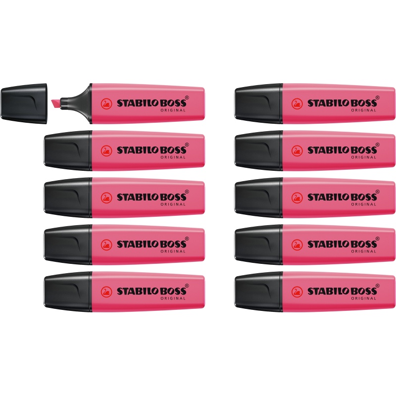 Tekstmarker BOSS original roze/doos 10