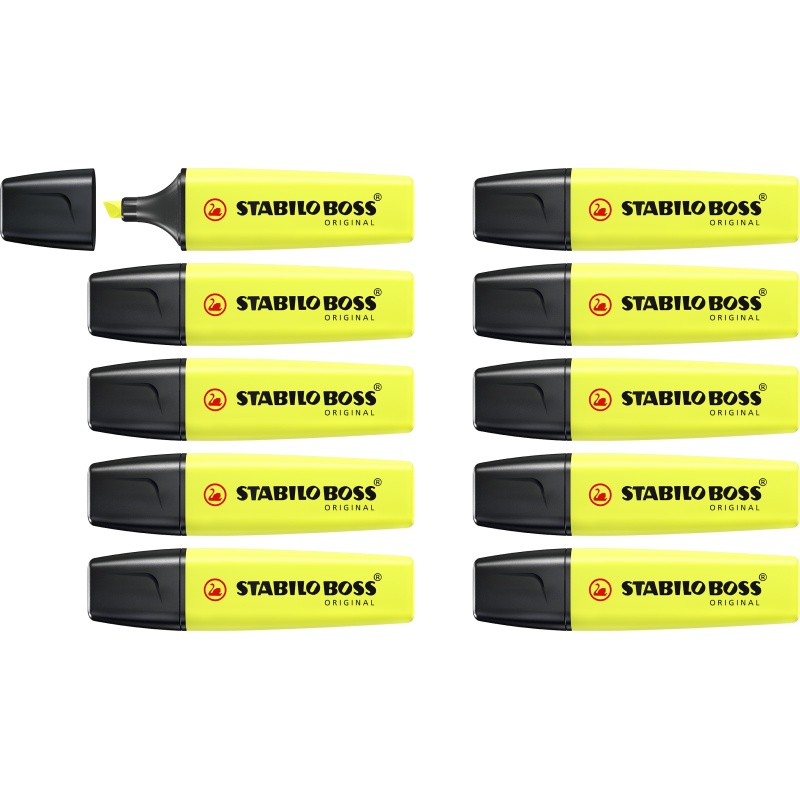 Tekstmarker BOSS original geel/doos 10