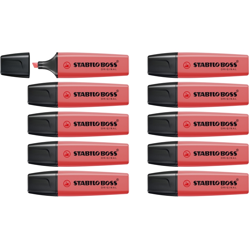 Tekstmarker BOSS original rood/doos 10