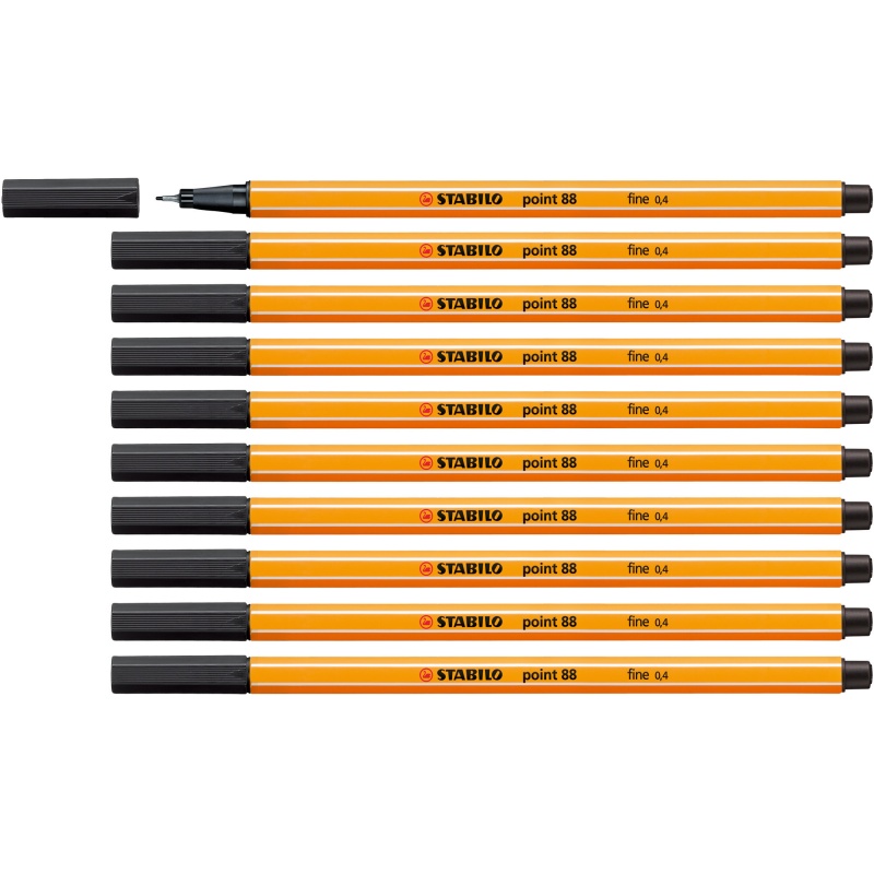 Fineliner Stabilo point 88 0,4 zw/ds 10