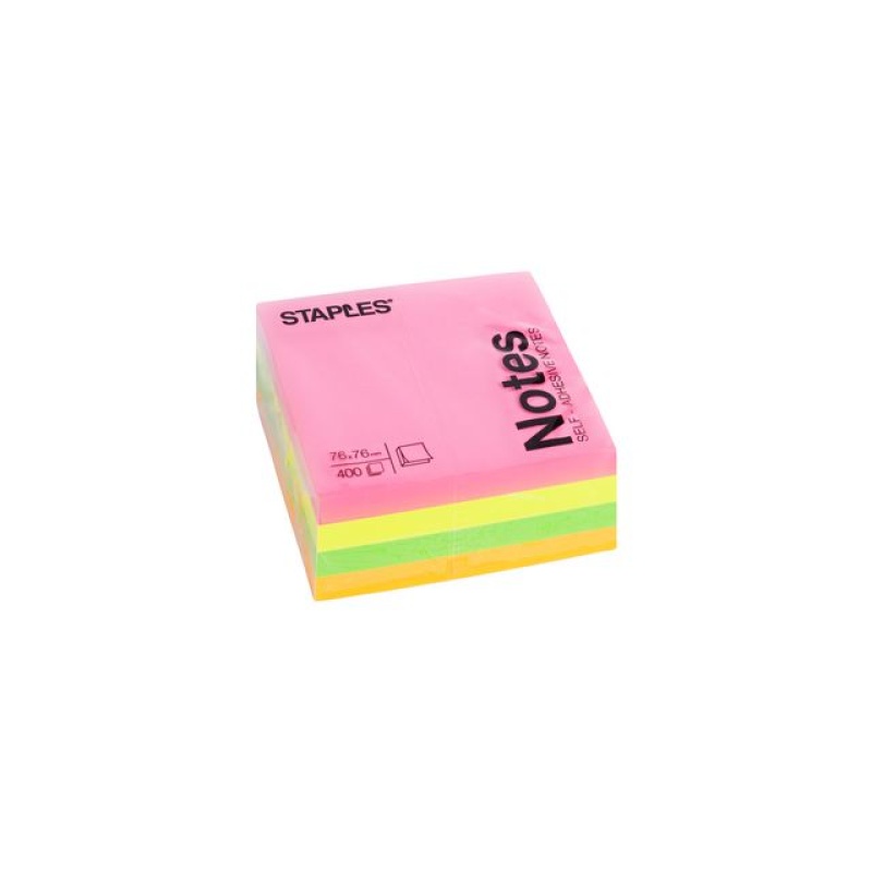 Notitieblok SPLS 76x76 neonkleuren/bl400