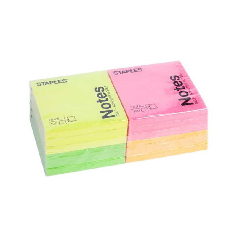 Notitieblok SPLS 76x76mm rainbow/pak 12