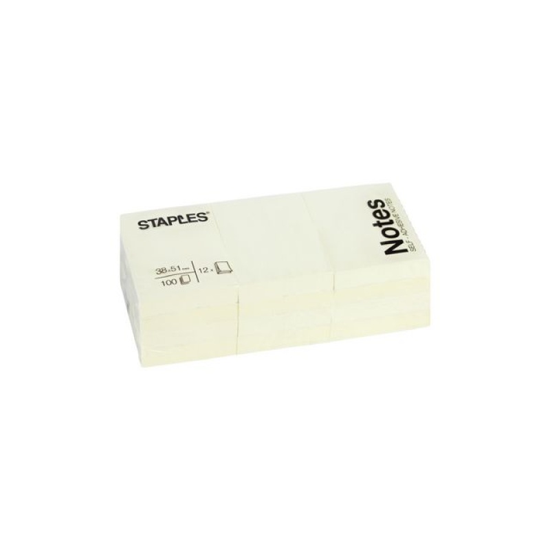 Notitieblok SPLS 38x51mm geel/pak 12