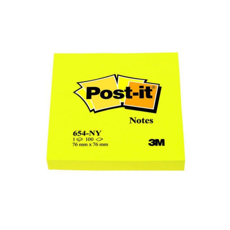 Notitieblok Post-It 76x 76mm neon gl/pk6