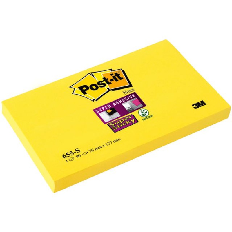 Notitieblok Super Sticky 76x127 gl/pk12
