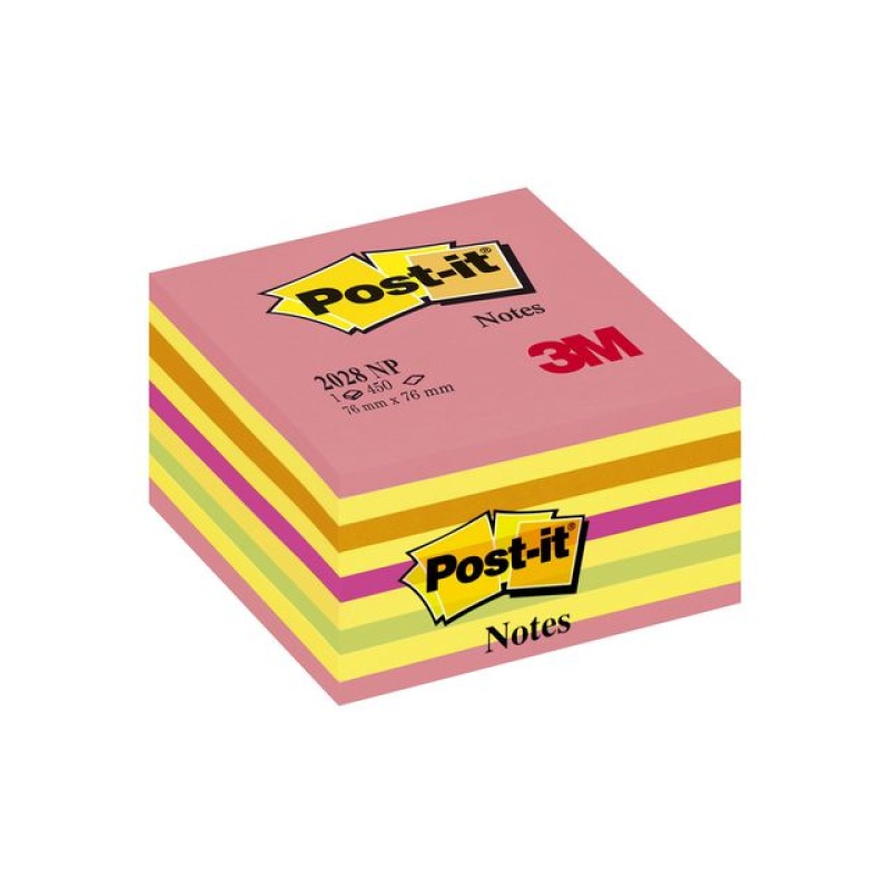 Notitieblok Postit 76x76 neonkleuren/450