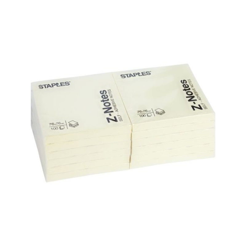 Notitieblok SPLS Z-note 76x76 geel/pk 12