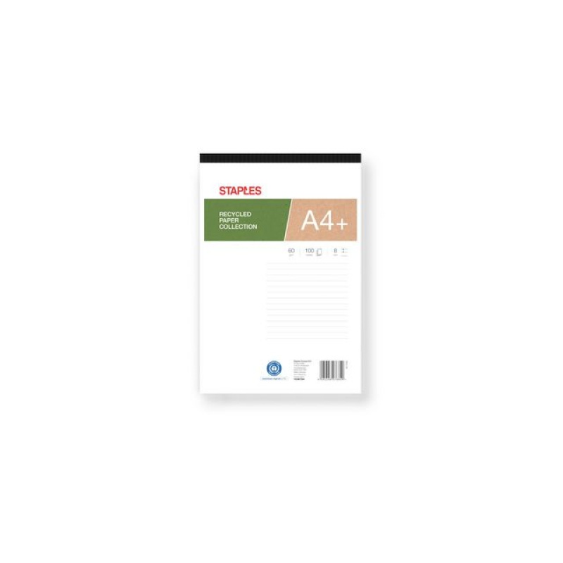 Schrijfblok SPLS A4+ recy lijn 100v/pk5