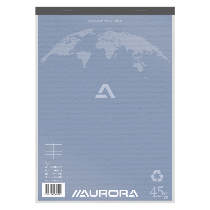 Schrijfblok Aurora A4 ruit rec. 100v/p10
