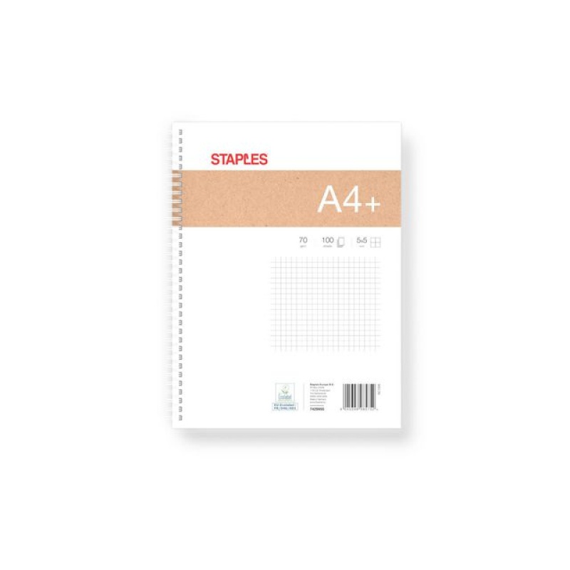 Spiraalblok SPLS A4+ ruit 100 vel/pk 5
