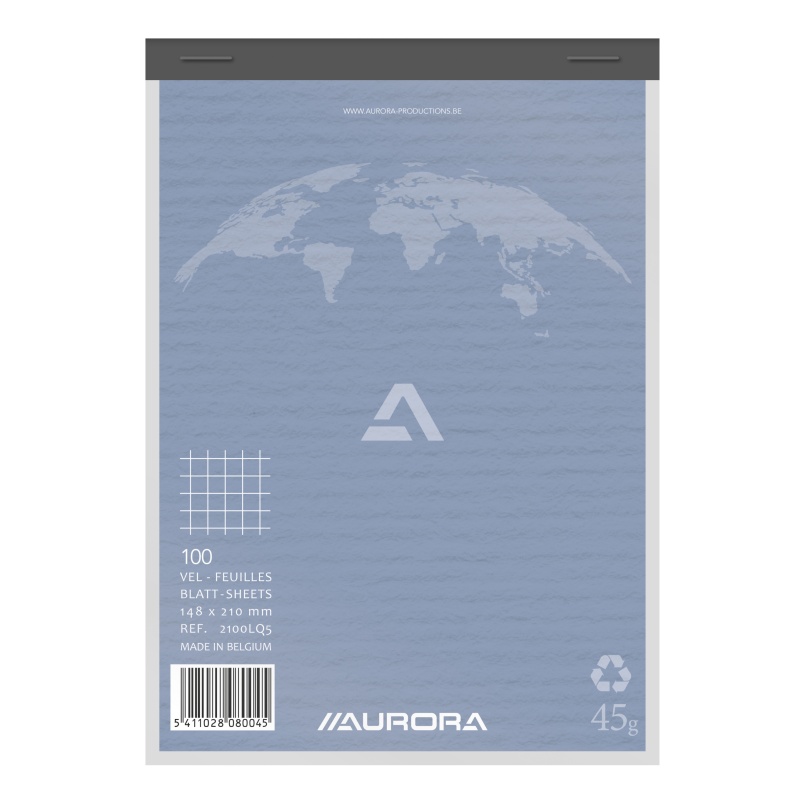 Schrijfblok Aurora A5 ruit rec 100v/pk10