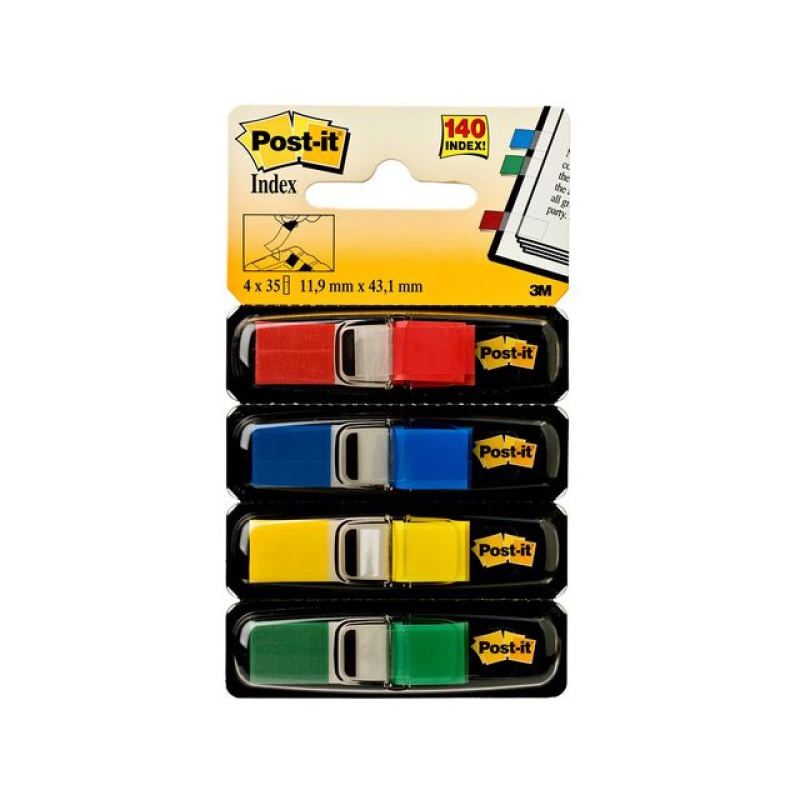 Index Post-It mini rood/geel/groen/blauw