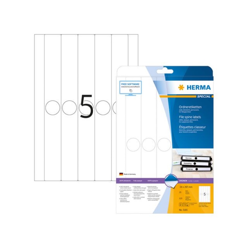 Rugetiket Herma ILC 34x297 wit/pk 125