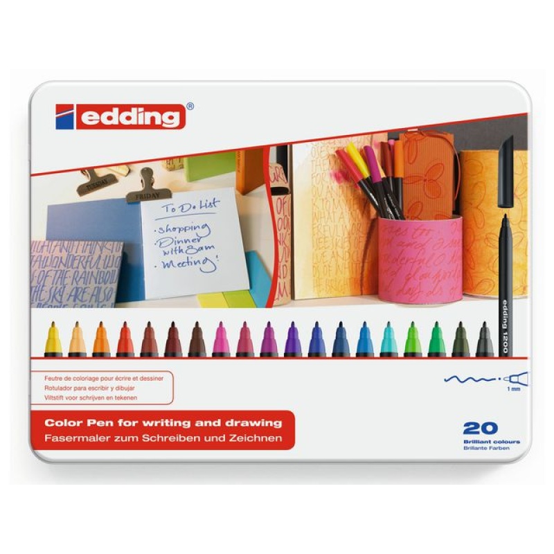 Viltstift Edding 1200 0,5-1 mm ass/ds 20