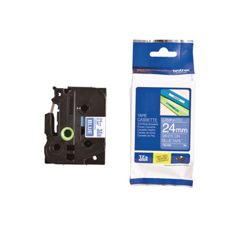 Tape P-Touch TZ-555 24mm wit op hard bl