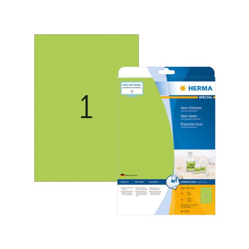 Etiket Herma ILC 297x210 groen fluor/p20