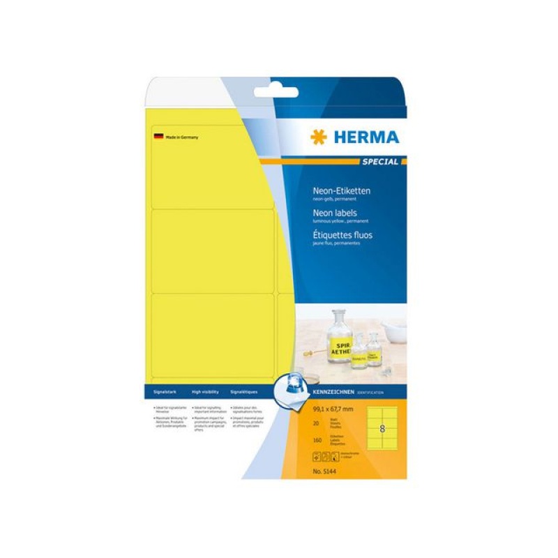 Etiket ILC 99x68 neon-geel/doos 160
