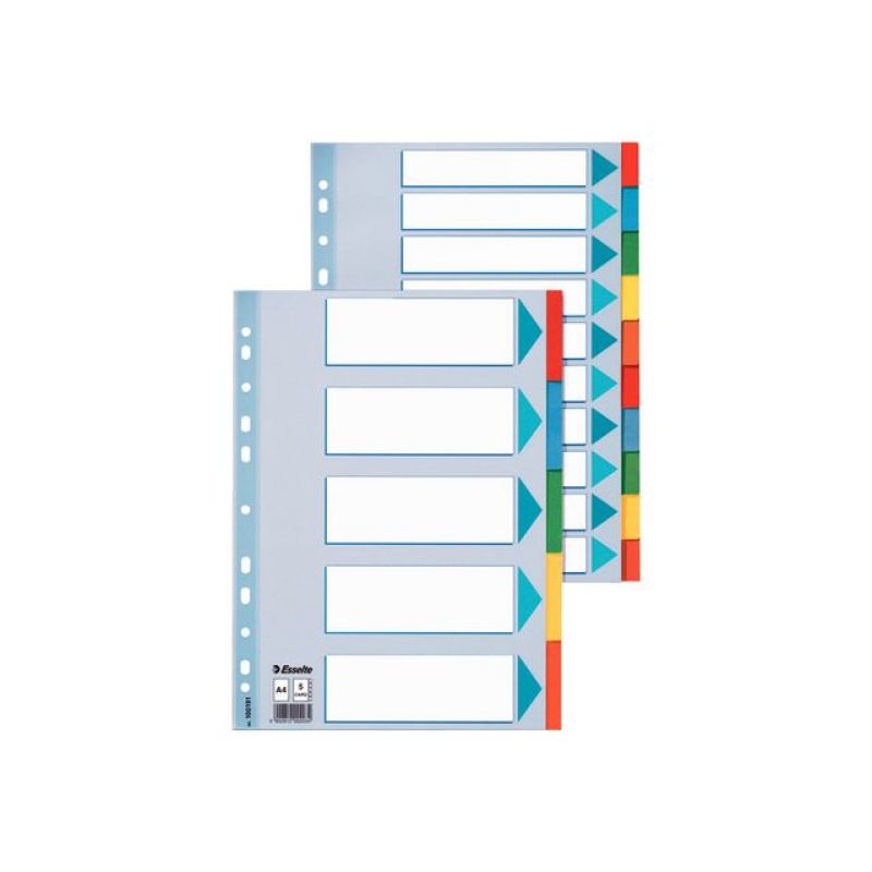 Tabblad A4 23r karton 5-kl 10del/ds10set