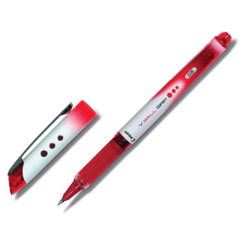 Rolschrijver Vball Grip 0,3mm rood/et 12