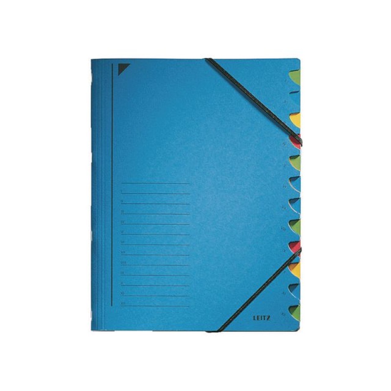 Sorteermap Leitz 3912 12 vak blauw/ds 5