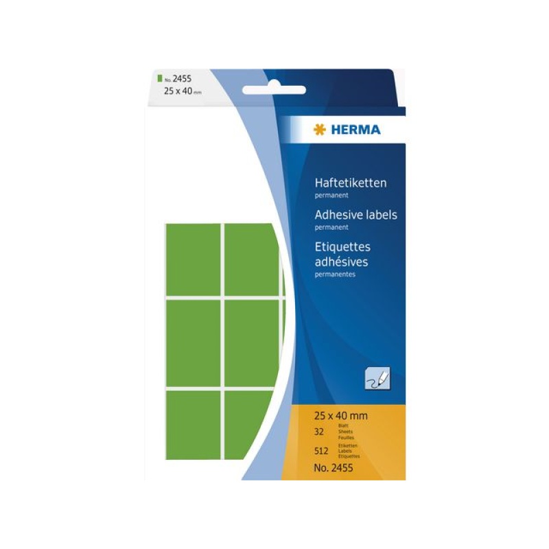 Etiket Herma 25x40 groen/doos 512
