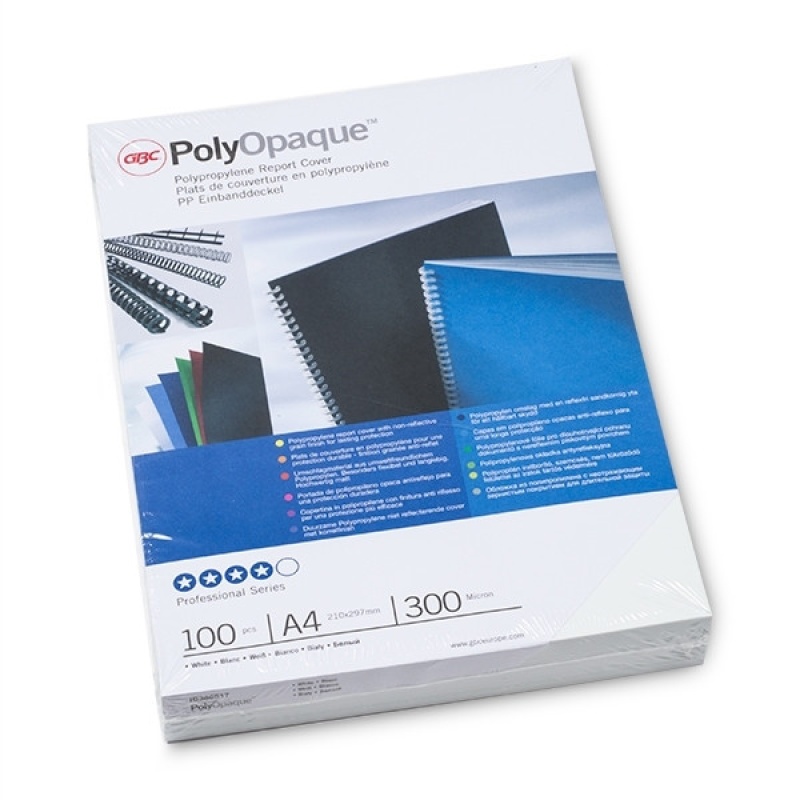 Schutblad GBC A4 poly.wit 300mic/ds100