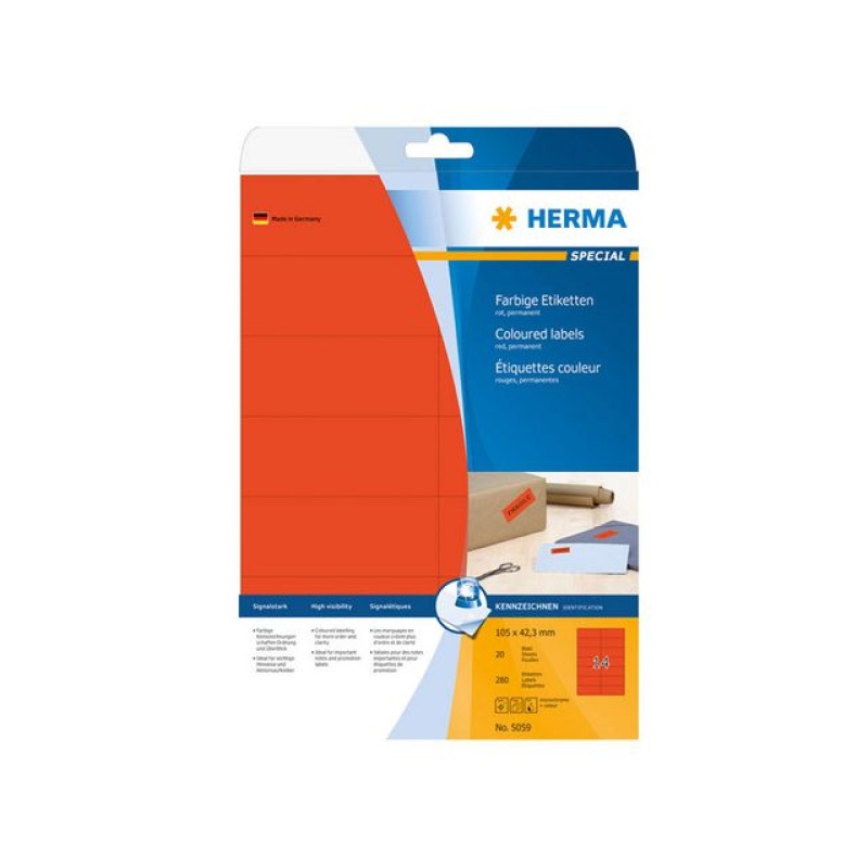 Etiket ILC 105x42 rood/doos 280