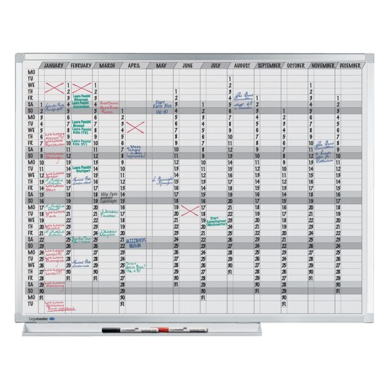 Jaarplanner Lega whiteboard 90x120