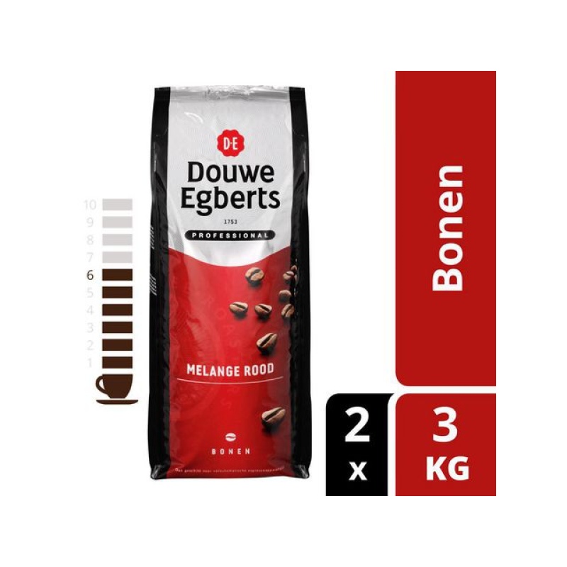 Koffiebonen DE rood/pak 2x3kg