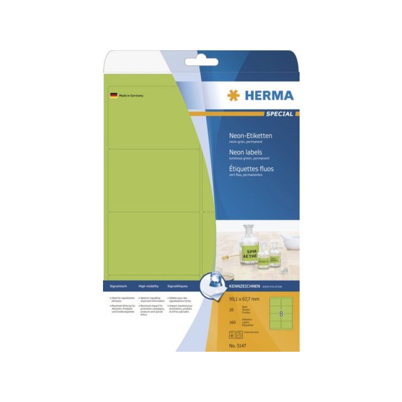 Etiket Herma L 99x68 fluo groen/ds 160