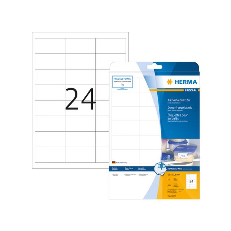 Etiket Herma 66x33,8 diepvries wt/pk 600