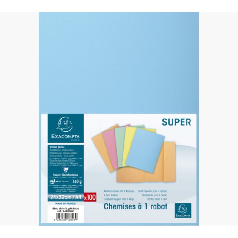 Vouwmap A4 NF Jura 160g 1-flap bl/ds100