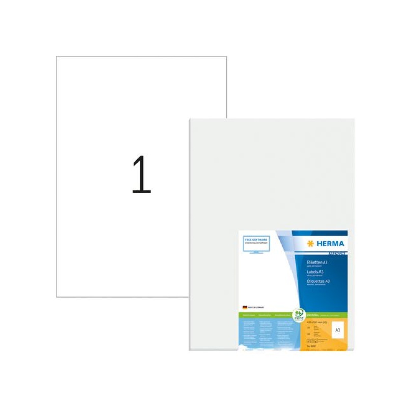 Etiket ILC 297x420 prem wit/pk 100