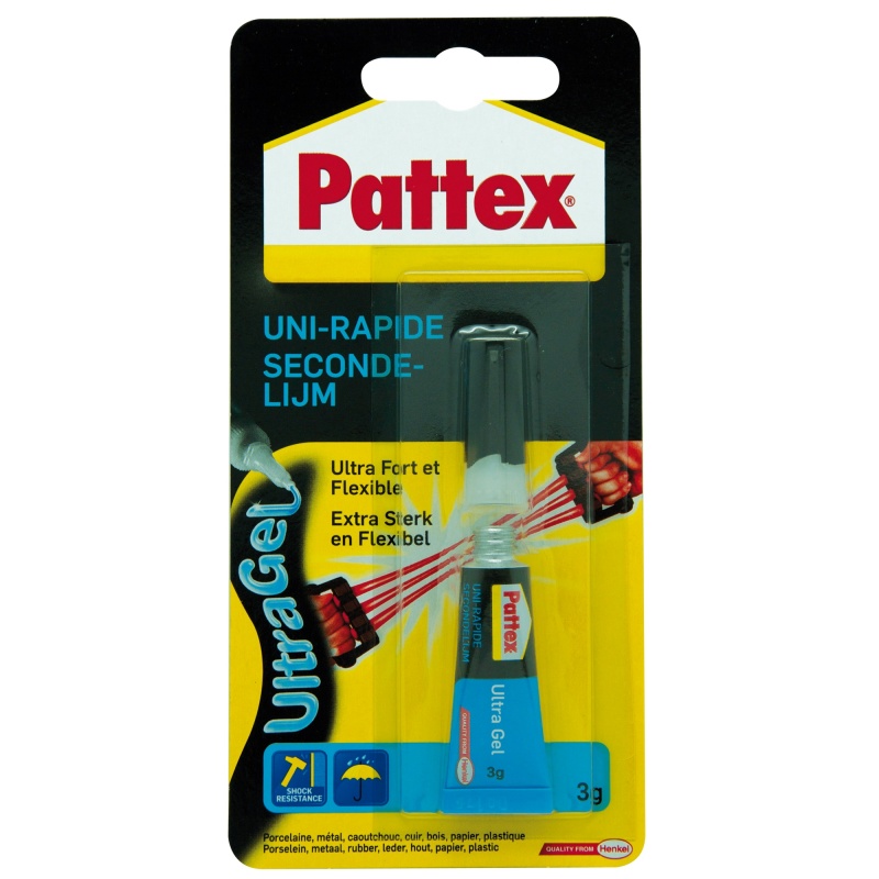 Secondelijm Pattex Ultra Gel/tube 3gram
