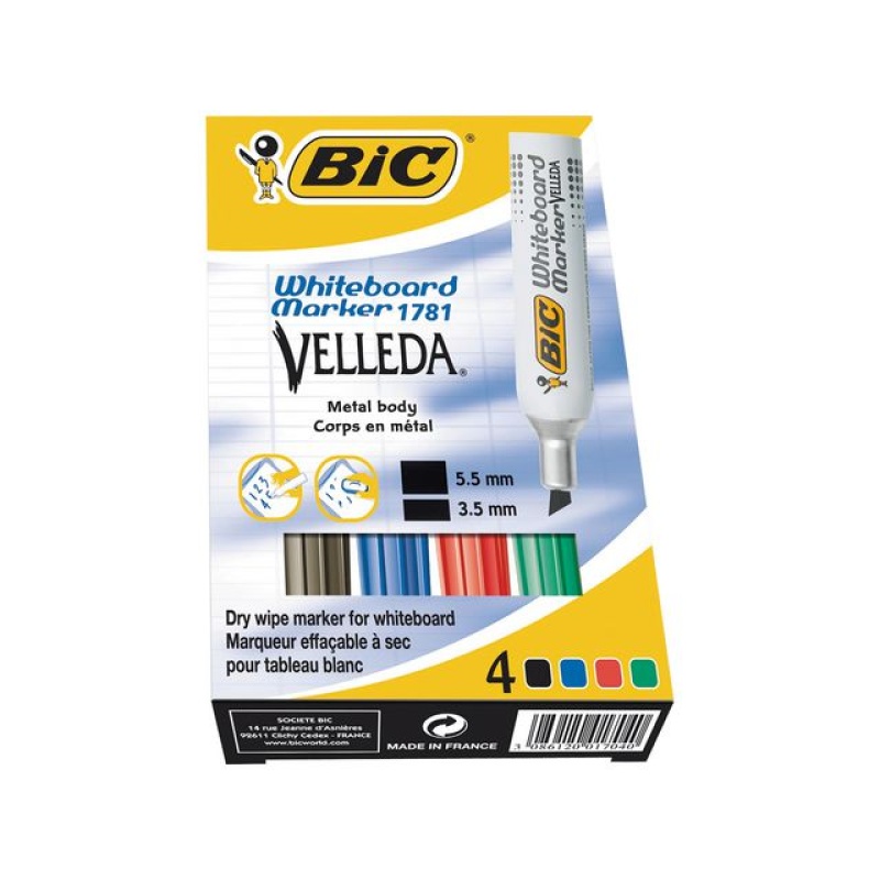 Whiteboardmarker BIC Velleda1781 ass/et4