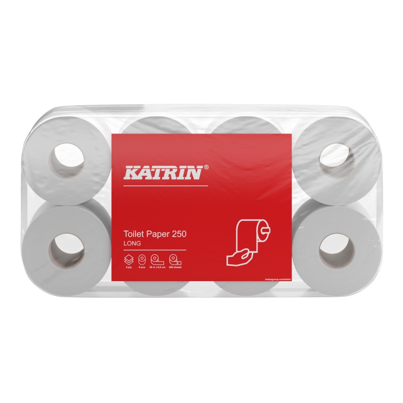 Toiletpapier Katrin Plus 3L wit/pk8x250v